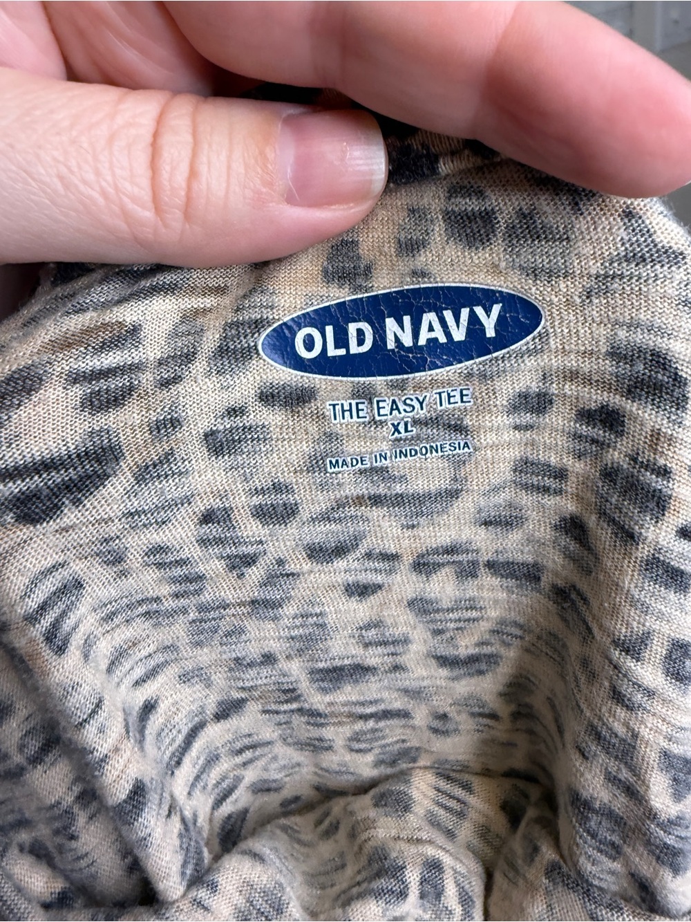 Old Navy Leopard Print Short Sleeve Top - Tan & Black - Picture 4 of 4